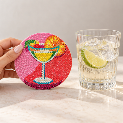 Proost™ Diamond Painting Onderzetters – set van 8 met houder