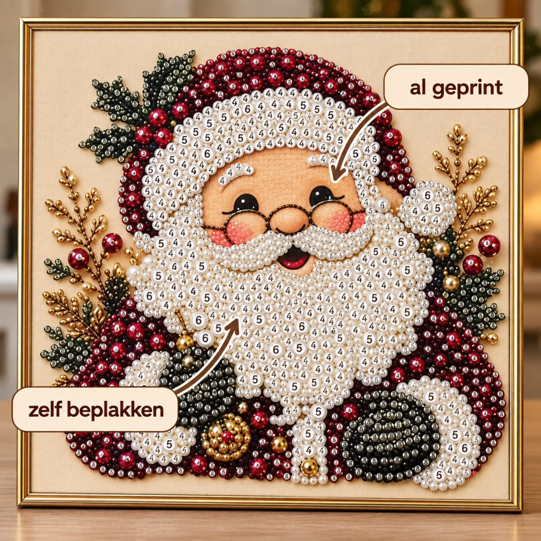 ParelRelief – Kerst Diamond Painting met 3D-parels op print