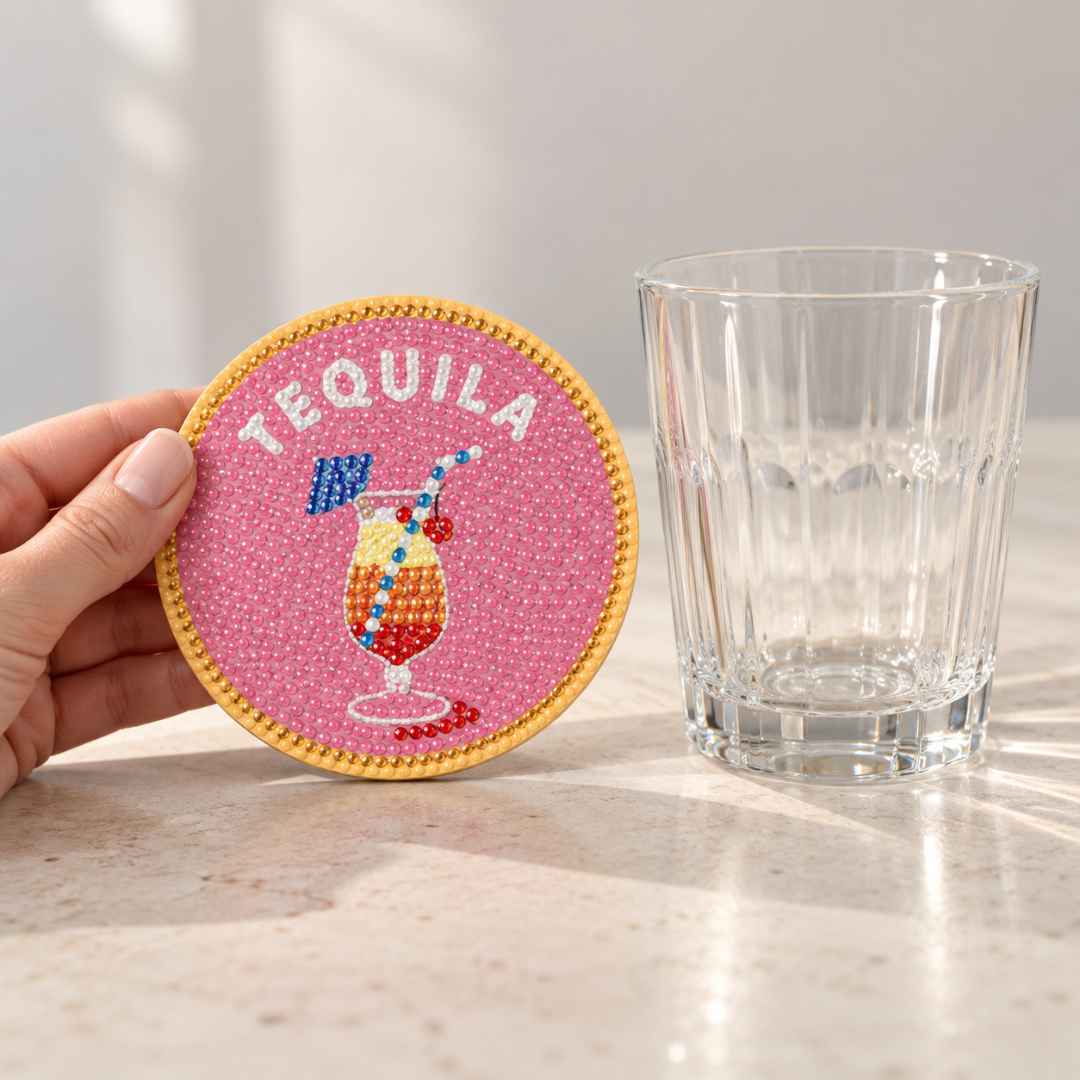 Proost™ Diamond Painting Onderzetters – set van 8 met houder