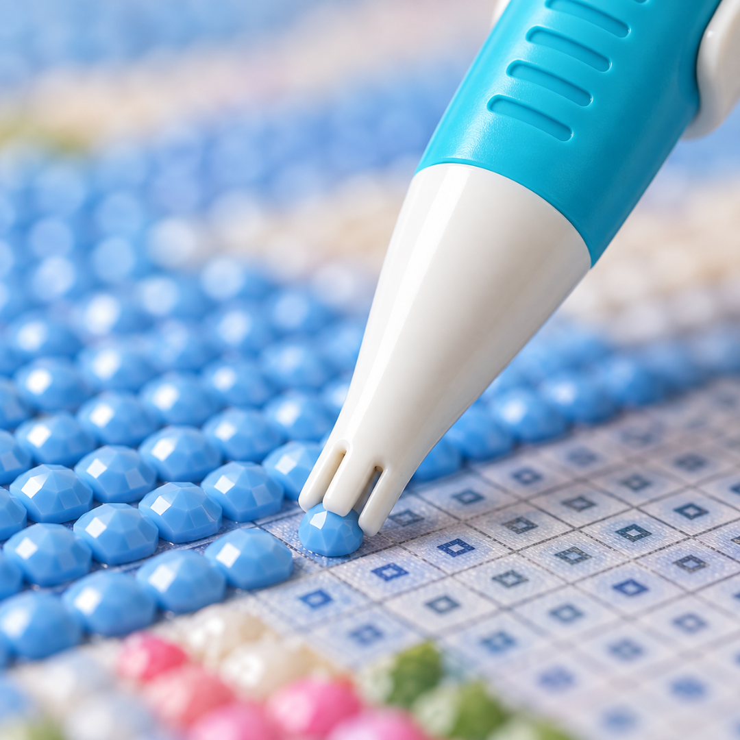 DiamantPunt™ - automatische diamond painting pen zonder wax, voor ronde steentjes