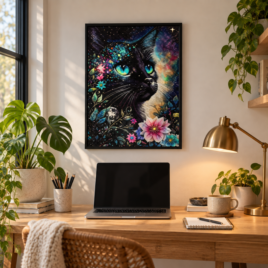 Nachtkat™ – Diamond painting die je helemaal beplakt