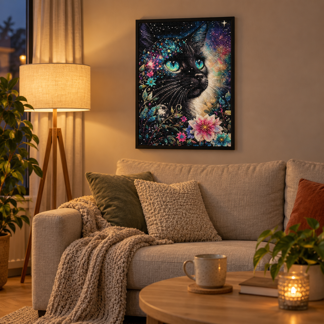 Nachtkat™ – Diamond painting die je helemaal beplakt