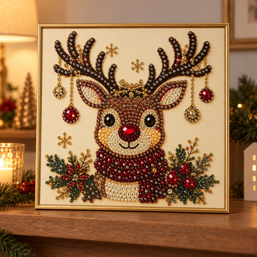 ParelRelief – Kerst Diamond Painting met 3D-parels op print