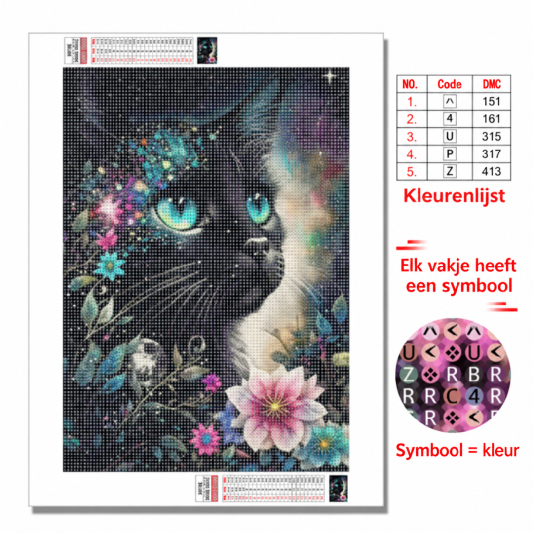 Nachtkat™ – Diamond painting die je helemaal beplakt
