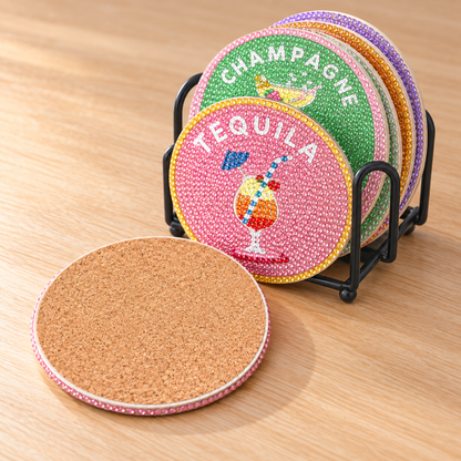 Proost™ Diamond Painting Onderzetters – set van 8 met houder
