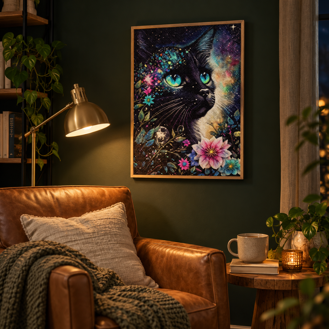 Nachtkat™ – Diamond painting die je helemaal beplakt