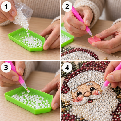 ParelRelief – Kerst Diamond Painting met 3D-parels op print