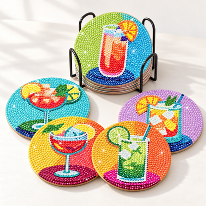 Proost™ Diamond Painting Onderzetters – set van 8 met houder