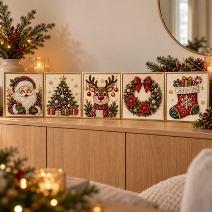 ParelRelief – Kerst Diamond Painting met 3D-parels op print